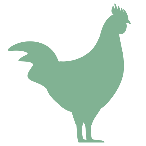 Green symbol of a hen